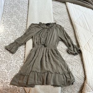 Sage ruffle dress